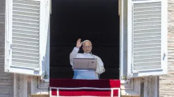 Pope Leo prays the Angelus at the Vatican on June 30, 2025. / Credit: Daniel Ibañez/CNA