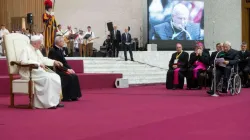 Pope Francis meets with adherents to the Service for the Parish Cells of Evangelisation in the Vatican's Paul VI Hall, Nov. 18, 2019. Credit: Vatican Media.