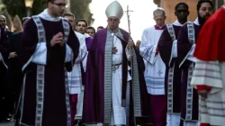 The procession from St. Anselm parish to Santa Sabina preceding Mass for Ash Wednesday in Rome, March 6, 2019. / Daniel Ibanez/CNA.