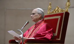 Pope Leo XIV addresses ambassadors and other diplomatic representatives to the Holy See in the Apostolic Palace on Jan. 9, 2026. | Credit: Vatican Media