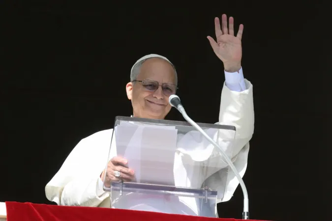 Pope Leo XIV greets pilgrims gathered in St. Peter's Square at the Vatican for the recitation of the Angelus on January 25, 2026. / Credit: Vatican Media