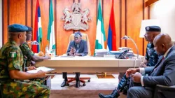 Nigeria’s President, Bola Ahmed Tinubu, with military leaders. Credit: Presidency of the Federal Republic of Nigeria