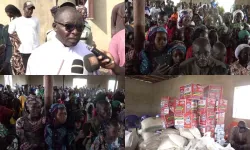 Fr. Matthew Kwaggas during the food distribution in Nigeria’s Catholic Archdiocese of Abuja. Credit: ACI Africa