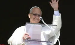 Pope Leo XIV greets pilgrims gathered in St. Peter's Square at the Vatican for the recitation of the Angelus on Jan. 25, 2026. | Credit: Vatican Media