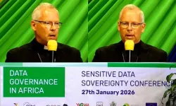 The Apostolic Nuncio in Kenya, Archbishop Hubertus Van Megen, at the Sensitive Data Sovereignty Conference at Tangaza University, Nairobi, Kenya