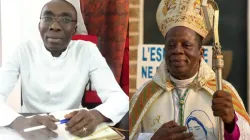 Mons. Jean-Pierre Tanoh Tiémélé (left) and  Bishop Alexis Youlo Touabli (right). Credit: Episcopal Conference of Ivory Coast (CECCI)