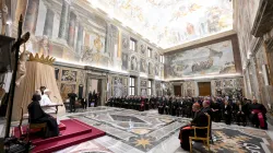 Pope Leo XIV receives members of the Pontifical Institute of Christian Archaeology on Dec. 11, 2025, in the Clementine Hall of the Vatican. / Credit: Vatican Media