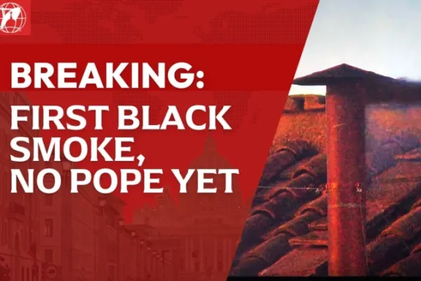 BREAKING: Black Smoke Rises from Sistine Chapel as First Conclave Vote Ends Without New Pope