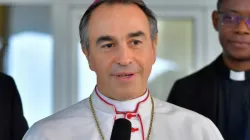 Archbishop Ettore Balestrero addressing journalists after a farewell audience with President Félix Antoine Tshisekedi. Credit: Presidency of the Democratic Republic of Congo (DRC)