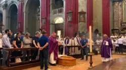 The funeral of Matteo Balzano, a young Italian priest who recently took his own life at the age of 35, was held July 8, 2025, in the presence of the faithful — especially young people — he served at the parish in Cannobio in the Piedmont region. / Credit: Courtesy of Italian Episcopal Conference