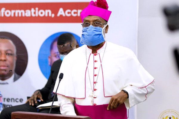 Archbishop Charles Gabriel Palmer-Buckle of cape Coast
Archdiocese in the Central Region of Ghana delivering an address at a virtual Forum on COVID-19 and the March Towards Ghana
Beyond Aid: Turning Adversity into opportunity on Thursday, June 11, 2020 in Accra. / Ministry of Information.