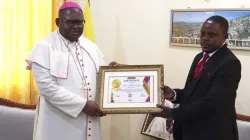 Bishop Michael Miabesue Bibi honored by the country’s NewsWatch Newspaper for his “exceptional skills” in leading the people of God and managing the property of Buea Diocese. Credit: Buea Diocese