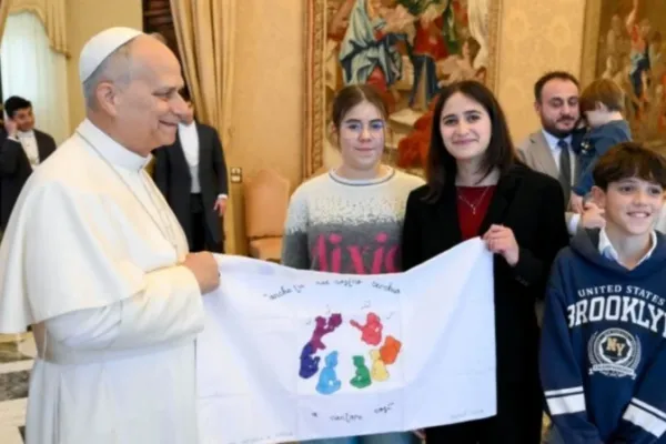 The pope with boys and girls from Italian Catholic Action on Dec. 18, 2025. / Credit: Vatican Media