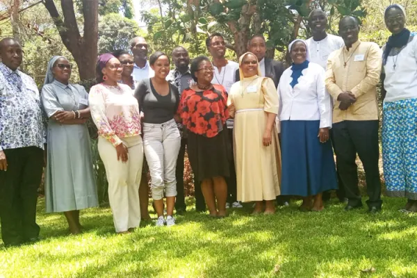 Participants at the theologists colloquium pose for a photo session at the Jesuit Conference of Africa and Madagascar's Africama House in Nairobi on Thursday, 10 March 2022. Credit: ACI Africa