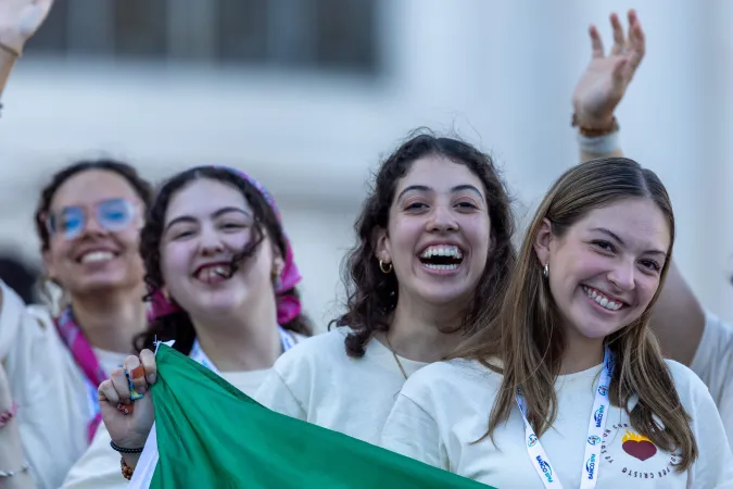 Young people gather for the Jubilee of Youth welcome Mass on July 29, 2025, in St. Peter’s Square at the Vatican.