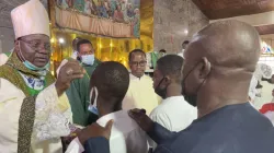 Archbishop Ignatius Ayau Kaigama administering the sacrament of confirmation at Christ the King Kubwa Parish of Abuja Archdiocese. Credit: Archdiocese of Abuja