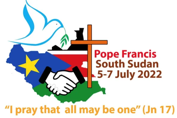 Official logo and motto of Pope Francis’ Apostolic visit to the South Sudan in July 2022. Credit: Vatican Media