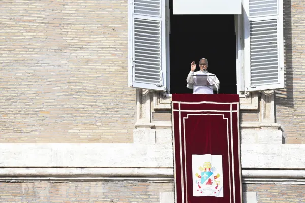 Pope Leo XIV addresses pilgrims gathered in St. Peter’s Square at the Vatican for recitation of the Angelus on Jan. 1, 2026. / Credit: Vatican Media