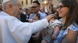 Pope Leo XIV greets the families of the Vatican. / Credit: Vatican Media