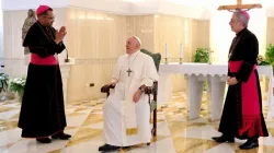 Bishop Sithembele Sipuka addresses Pope Francis. Credit: Vatican Media