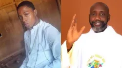 Fr. Philip Ekweli (right) and a major Seminarian (left),  abducted from a Parish Rectory on March 3. Credit: Catholic Diocese of Auchi