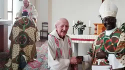 Bishop Joseph Mary Kizito with late Bishop Fritz Lobinger. Credit: Southern Cross