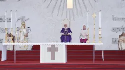 Pope Leo XIV celebrates Mass for an estimated 150,000 people at Beirut's Waterfront in Lebanon, on Dec. 2, 2025. / Credit: Marwan Semaan/ACI MENA.