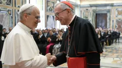 A new Vatican labor regulations decree was issued after an audience granted to Vatican Secretary of State Cardinal Pietro Parolin, pictured here with Pope Leo XIV. / Credit: Vatican Media
