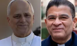 Pope Leo XIV and Bishop Rolando Álvarez, bishop of Matagalpa and apostolic administrator of Estelí, Nicaragua. / Credit: Daniel Ibáñez/EWTN News