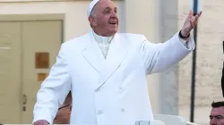 Pope Francis at the General Audience in St. Peter's Square, Feb. 24, 2016. Daniel Ibanez/CNA.