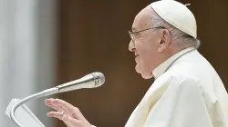 Pope Francis addresses the faithful at his Wednesday general audience on March 27, 2024. / Credit: Vatican Media