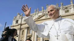 Pope Leo XIV waves to pilgrims gathered for his weekly general audience on Sept. 17, 2025, in St. Peter’s Square at the Vatican. / Credit: Vatican Media