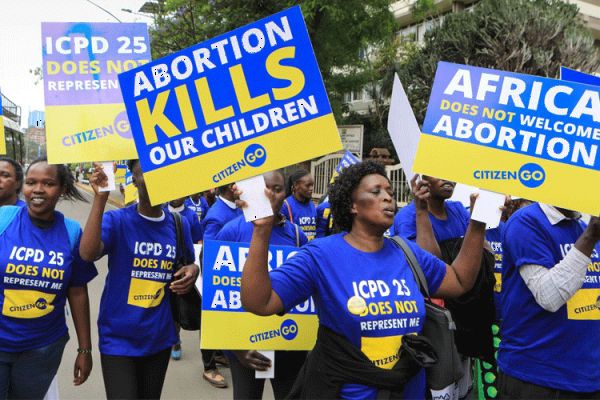 Some Pro-life members at a previous March in Kenya's capital Nairobi.
