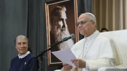 Pope Leo XIV speaks to patients and caregivers at the De La Croix Hospital in Jal el Dib, Lebanon, on Dec. 2, 2025. / Credit: Vatican Media