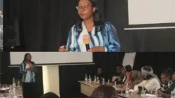 Ashley Kitisya presenting during the Monday, July 28 Front line Faith leaders and movements round table discussions at Pride Inn Azure in Nairobi. Credit: ACI Africa