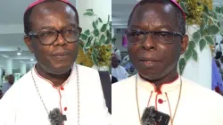 Bishop Michael Kalu Ukpong (right) of Nigeria’s Catholic Diocese of Umuahia and Bishop Michael Ekwoyi Apochi (left) of the Catholic Diocese of Otukpo. Credit: ACI Africa