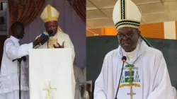 Archbishop Filomeno do Nascimento Vieira Dias of the Catholic Archdiocese of Luanda in Angola (left) and Bishop António Manuel Bogaio Constantino (right), the Auxiliary Bishop of Beira Catholic Archdiocese in Mozambique