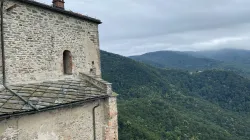 A view from an upper window of Sacra di San Michele, Italy, July 2025. / Credit: Emma Silvestri