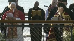 Pope Leo XIV and Ecumenical Patriarch Bartholomew I of Constantinople at an ecumenical event marking the 1,700th anniversary of Nicene Creed, in Iznik, Turkey, on November 28th, 2025. / Screenshot: Vatican Media