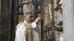 Pope Leo XIV closes the Holy Door of St. Peter’s Basilica, concluding the Jubilee of Hope, on Jan. 6, 2026. / Credit: Vatican Media