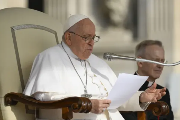 Pope Francis gives his general audience address in St. Peter’s Square at the Vatican on Sept. 13, 2023. | Credit: Vatican Media