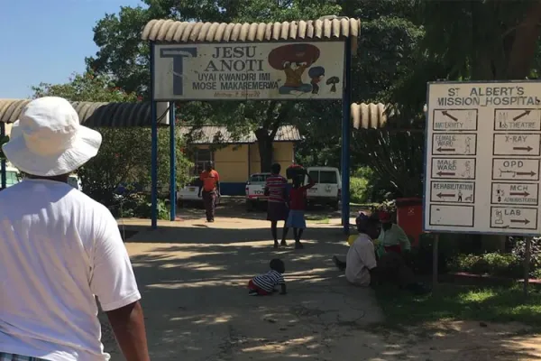 Entrance to the St Albert’s Mission hospital in Zimbabwe’s Archdiocese of Chinhoyi.