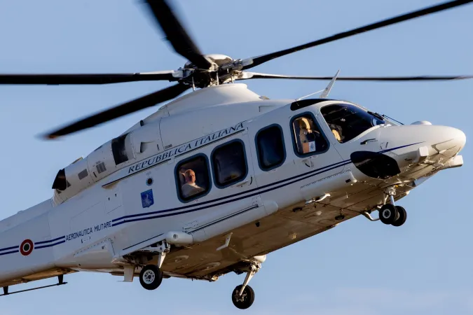 Pope Leo XIV arrives at the University of Rome Tor Vergata to celebrate the closing Mass of the Jubilee of Youth on Aug. 3, 2025.