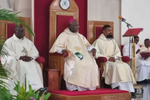 Archbishop Ignatius Ayau Kaigama during Holy Trinity Sunday Mass at Our Lady Queen of Nigeria Pro-Cathedral of Abuja Archdiocese. Credit: Abuja Archdiocese