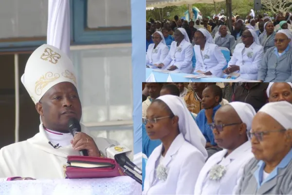 Bishop Wallace Ng’ang’a Gachihi of Kenya’s Military Ordinariate preaching during the final profession, as well as different Jubilee celebrations of members of the Assumption Sisters of Nairobi (ASN) on Friday, August 15. Credit: ACI Africa